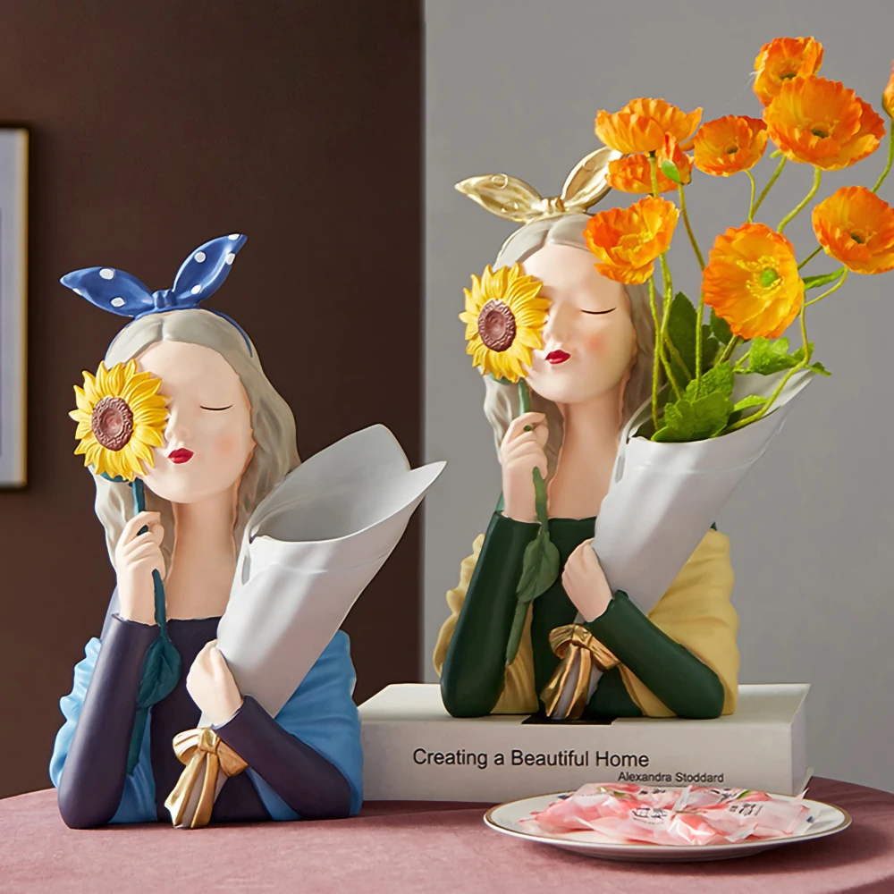 Cute Lady Figurines Flower Vase Room Decor Modern Woman Figure Resin Statue Decorative Table Sculpture Home Desk Decoration
Cute Lady Figurines Flower Vase Room Decor Modern Woman Figure Resin Statue Decorative Table Sculpture Home Desk Decoration