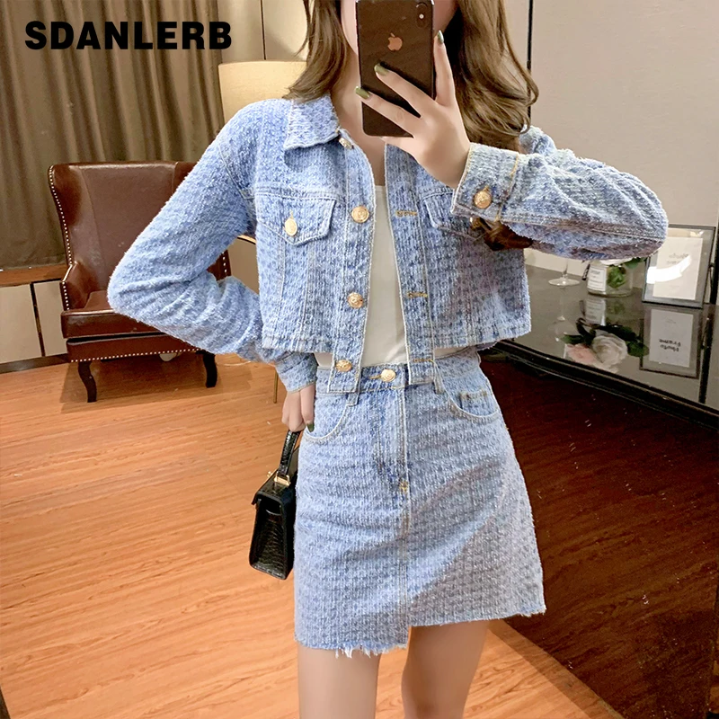 Denim Skirt Suit for Women 2022 New Spring and Autumn French Style Fashion Long Sleeve Coat Outer Wear Short Skirt Two-Piece Set
Denim Skirt Suit for Women 2022 New Spring and Autumn French Style Fashion Long Sleeve Coat Outer Wear Short Skirt Two-Piece Set