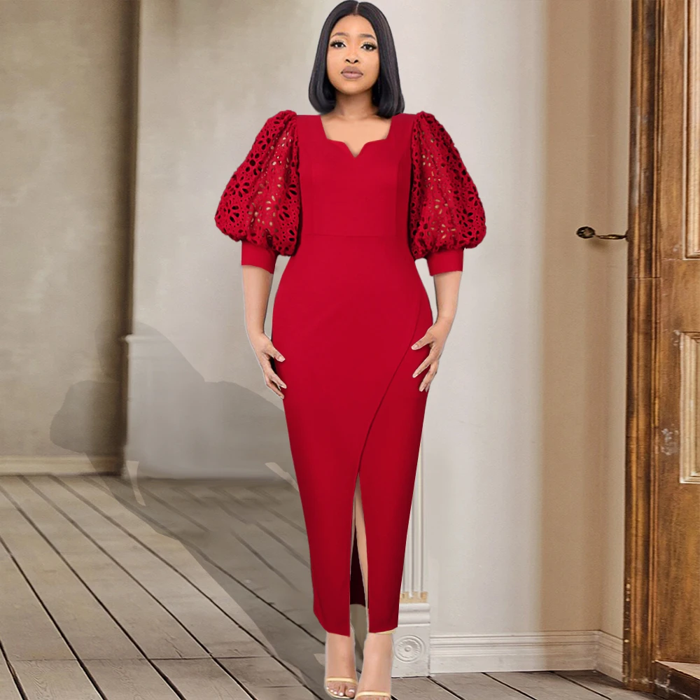 Women Long Formal Dress Short Lantern Sleeve Hollow Out Lace Sexy Bodycon Slit Evening Cocktail Birthday Wedding Party Gowns 4XL
Women Long Formal Dress Short Lantern Sleeve Hollow Out Lace Sexy Bodycon Slit Evening Cocktail Birthday Wedding Party Gowns 4XL