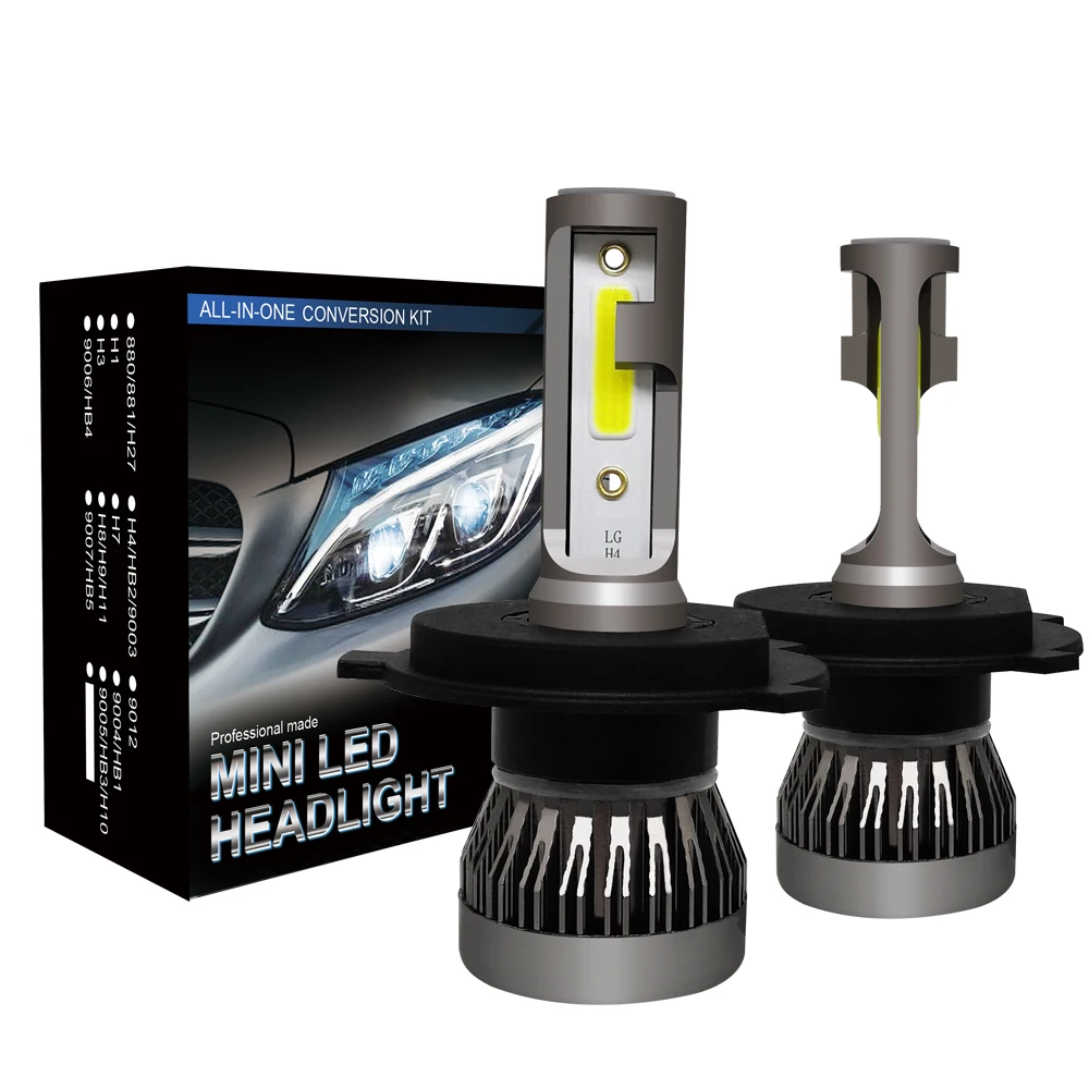 

2PCS H4 LED 6000LM 72W Mini Car Headlight Bulbs H1 H7 H8 H9 H11 Headlamps Kit 9005 HB3 9006 HB4 Auto Fog Lamps 6000K 12V Lights