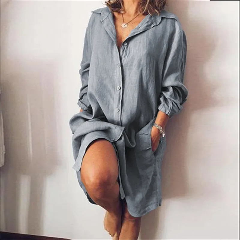 2022 Women's Blouse Casual Shirt Vestidos Fashion Button Long Sleeve Shirts Female Lapel Work Blusa Tunic S-
2022 Women's Blouse Casual Shirt Vestidos Fashion Button Long Sleeve Shirts Female Lapel Work Blusa Tunic S-