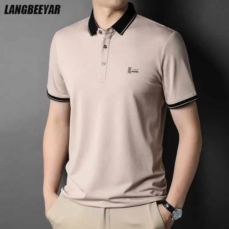 Top Grade 3% Mulberry Silk New Summer Brand Man Polo Shirt Brand Mens Casual Short Sleeve Casual Tops Fashions Man Clothes
Top Grade 3% Mulberry Silk New Summer Brand Man Polo Shirt Brand Mens Casual Short Sleeve Casual Tops Fashions Man Clothes