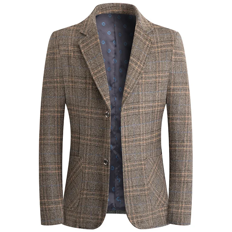 2021 spring and autumn new men's suits casual western plaid single youth fashion jacket blazer men slim
2021 spring and autumn new men's suits casual western plaid single youth fashion jacket blazer men slim