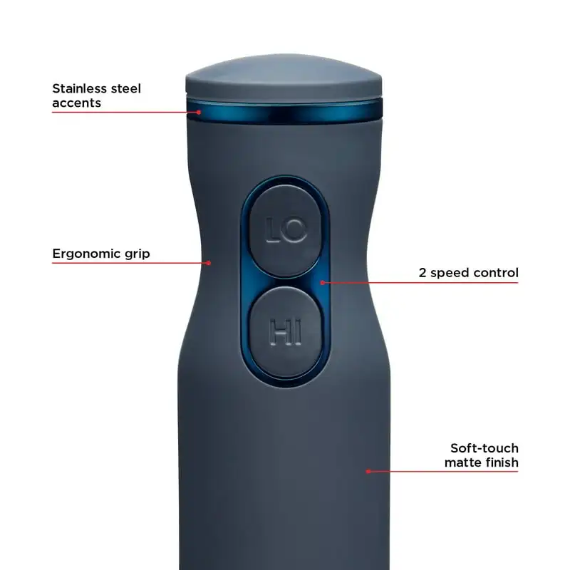 Multi-Speed Immersion Hand Blender, Stainless Steel Blades, Midnight Blue
Multi-Speed Immersion Hand Blender, Stainless Steel Blades, Midnight Blue