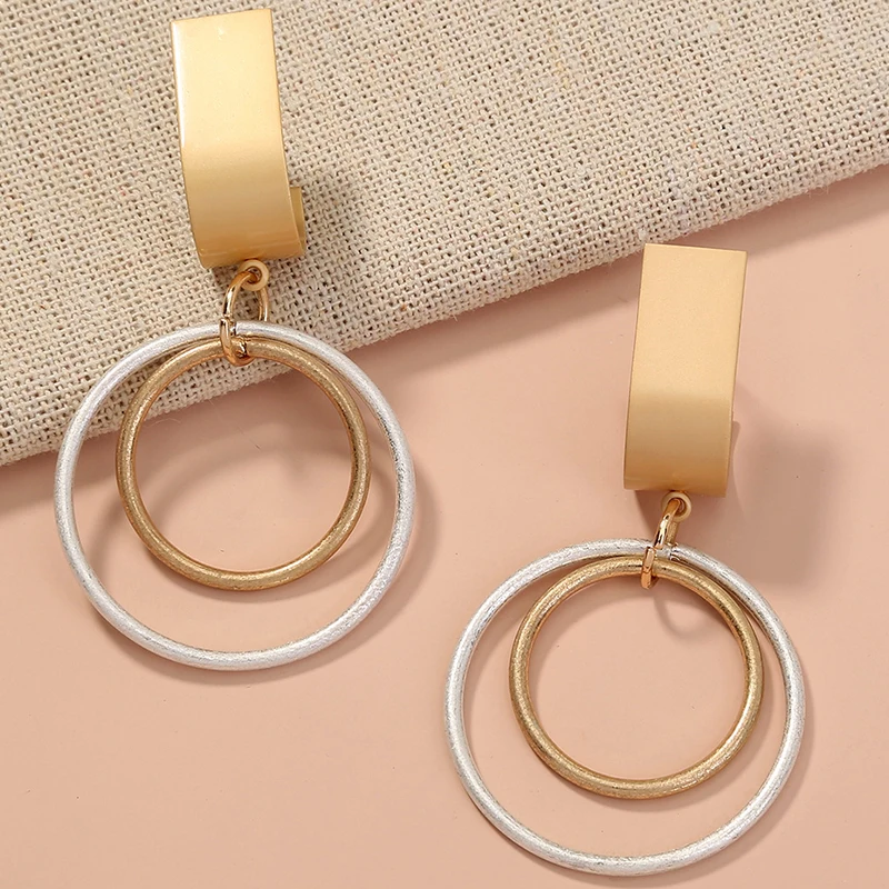 Vintage Trendy Geometric Dangle Earrings for Women Exaggerated Double Loop Hoop Earrings Fashion Statement Earring Jewelry Gifts
Vintage Trendy Geometric Dangle Earrings for Women Exaggerated Double Loop Hoop Earrings Fashion Statement Earring Jewelry Gifts