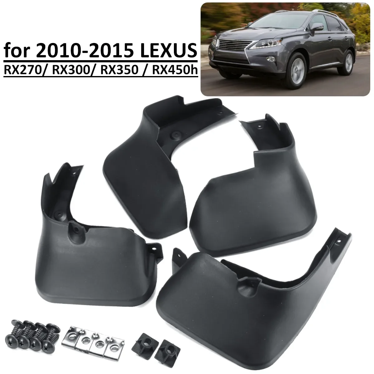 

4pcs Mud Flaps For LEXUS RX RX300 RX350 RX270 RX450H 2010-2015 Mudflaps Front Rear Mudguards Splash Guards Car Accessories