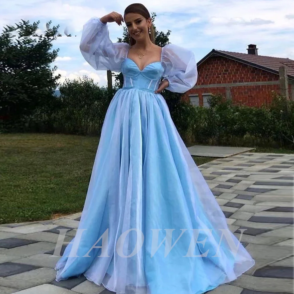 HAOWEN Modern Long A-line Evening Dresses Sweetheart Puffy Sleeves Simple Formal Party Prom Gown Vestido De Festa Luxo
HAOWEN Modern Long A-line Evening Dresses Sweetheart Puffy Sleeves Simple Formal Party Prom Gown Vestido De Festa Luxo