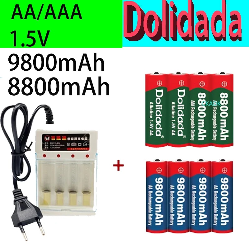Nieuwe Aa Oplaadbare Batterij 9800Mah/8800Mah 1.5V Nieuwe Alkaline Oplaadbare Batery Voor Led Licht Speelgoed Mp3 met Lader 
Nieuwe Aa Oplaadbare Batterij 9800Mah/8800Mah 1.5V Nieuwe Alkaline Oplaadbare Batery Voor Led Licht Speelgoed Mp3 met Lader