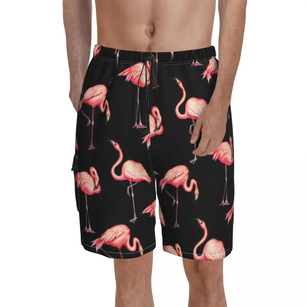 Flamingo Pattern Black Board Shorts pink retro vintage animal Board Short Pants Elastic Waist Comfortable Print Swimming Trunks
Flamingo Pattern Black Board Shorts pink retro vintage animal Board Short Pants Elastic Waist Comfortable Print Swimming Trunks