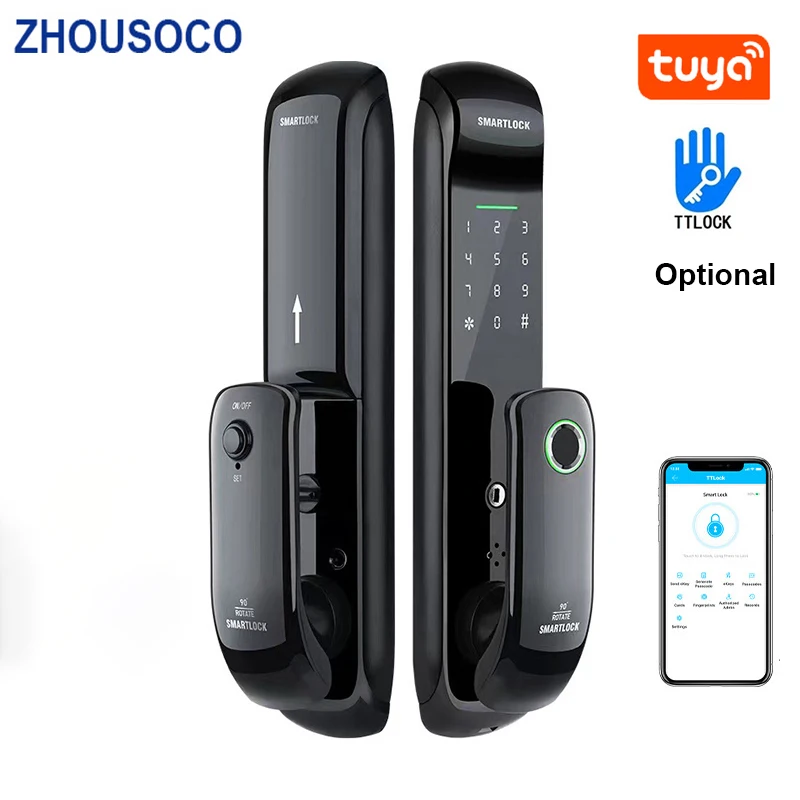 Умный дверной замок Tuya Wi-Fi с TTlock Bluetooth сканер отпечатка пальца со сканером