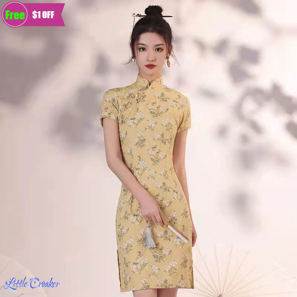 Women Chinese Style Elegant Cheongsam Nightclub Dance Sexy Bodycon Slim Split Retro Floral Print Qipao Dress Modern Party Dress
Women Chinese Style Elegant Cheongsam Nightclub Dance Sexy Bodycon Slim Split Retro Floral Print Qipao Dress Modern Party Dress