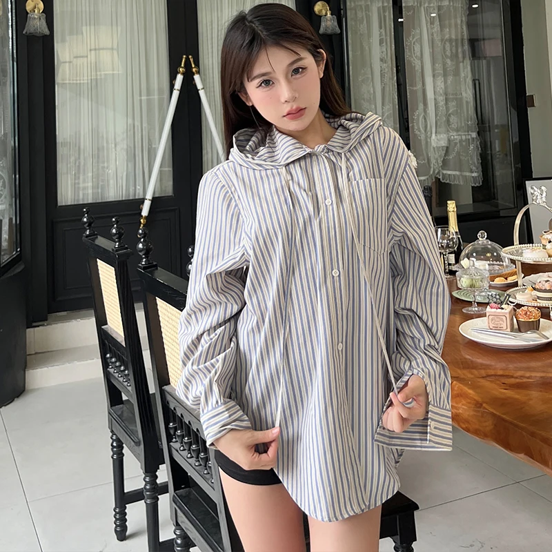 Lygens Striped Print Long Sleeve Button Tshirts With Hat Vacation Tops 2023 Y2K Streetwear Wholesale Daily Women Clothing
Lygens Striped Print Long Sleeve Button Tshirts With Hat Vacation Tops 2023 Y2K Streetwear Wholesale Daily Women Clothing