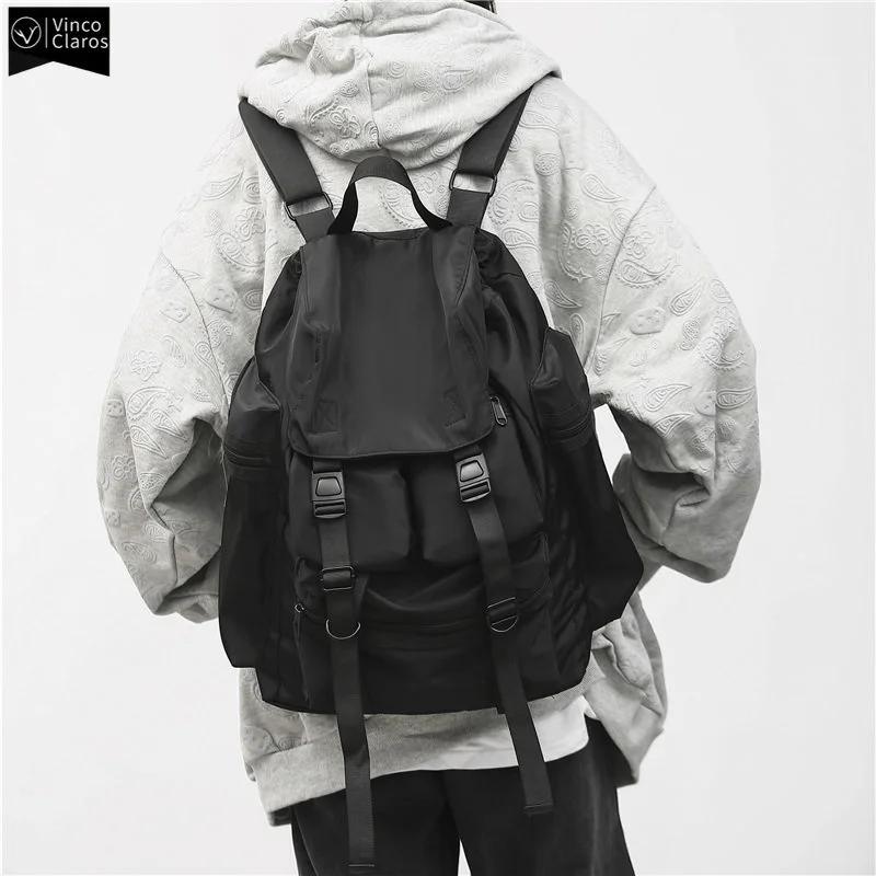 Solid Black Men's Backpacks Cool Streetwear Style Man Backpack Harajuku Large Capacity School Bags Waterproof Nylon for Men
Solid Black Men's Backpacks Cool Streetwear Style Man Backpack Harajuku Large Capacity School Bags Waterproof Nylon for Men