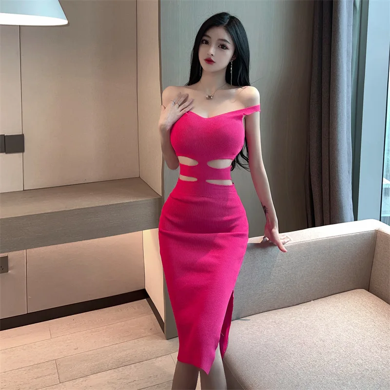 Summer Knit Sexy Strap Dress Women Hollow Out Elatic Waist Bodycon Sundress Female Beach Split Backless Long Dress
Summer Knit Sexy Strap Dress Women Hollow Out Elatic Waist Bodycon Sundress Female Beach Split Backless Long Dress
