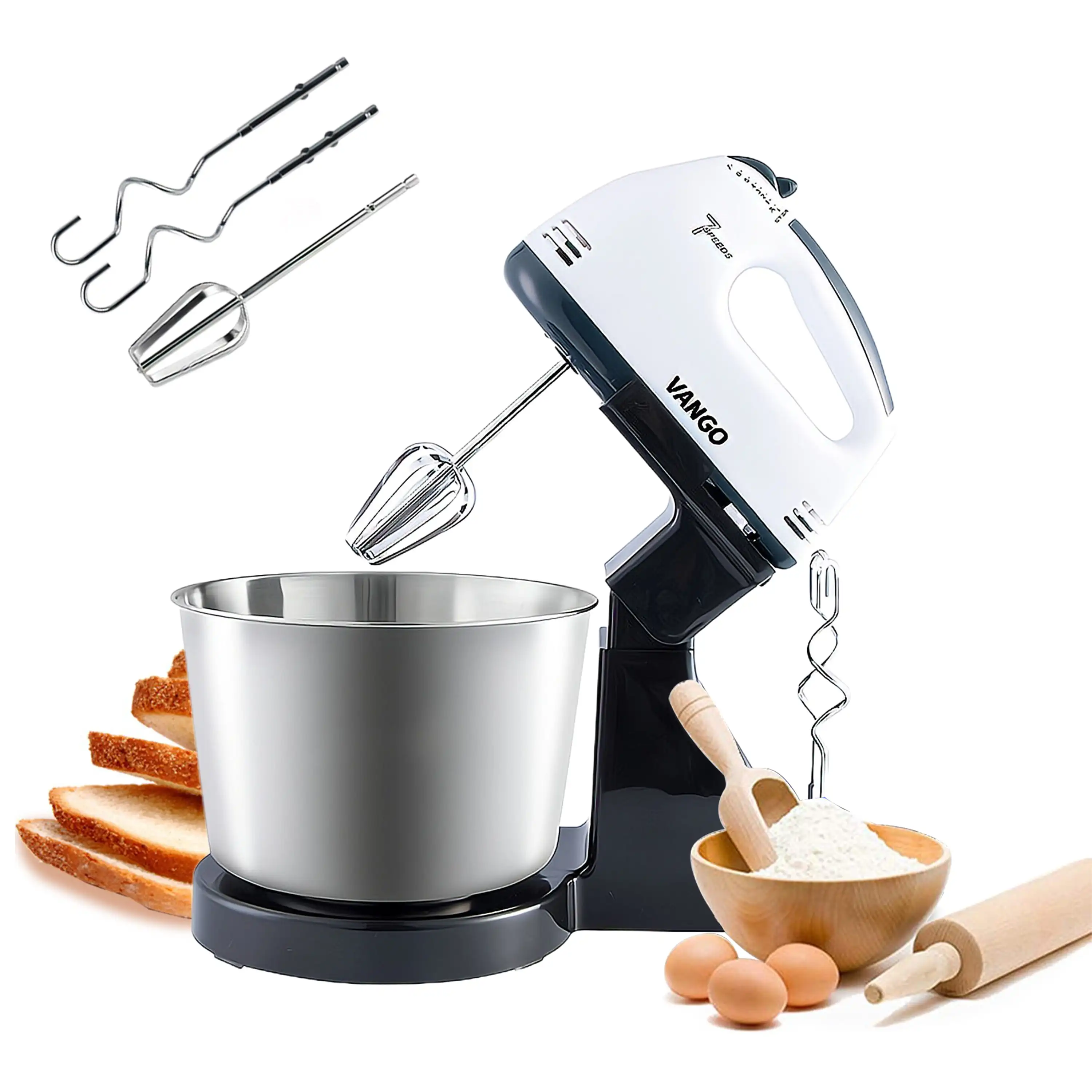 7 Speed Stand Electric Mixer and Hand Mixer,200W Stand Mixer with Stainless Steel Bowl , Beater and Whisk , Electric Food Stand
7 Speed Stand Electric Mixer and Hand Mixer,200W Stand Mixer with Stainless Steel Bowl , Beater and Whisk , Electric Food Stand