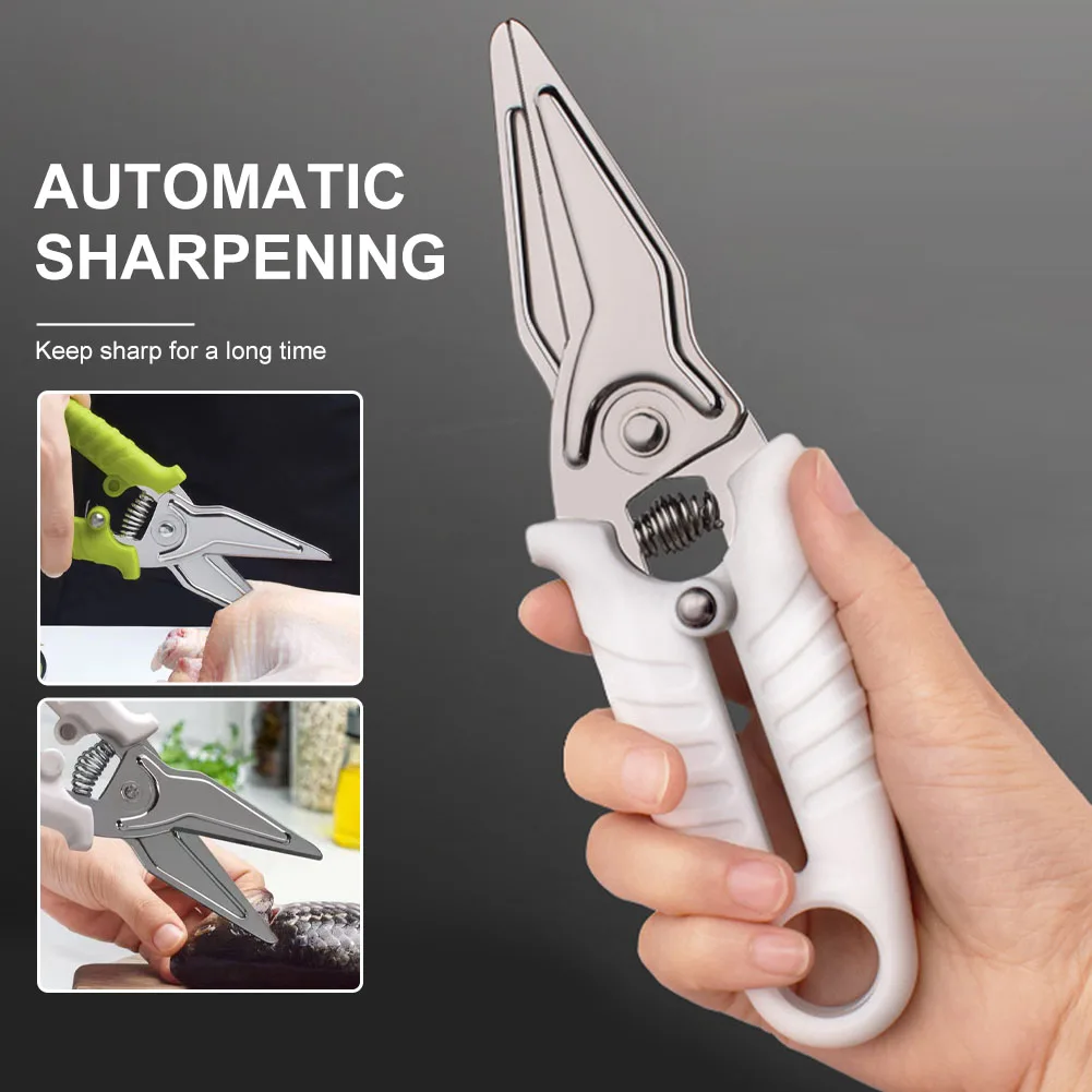 Kitchen Scissors Stainless Steel Blade Auto Sharpening Shears for Food Dishwasher Safe Cooking Scissor with Lock Magnetic Sheath
Kitchen Scissors Stainless Steel Blade Auto Sharpening Shears for Food Dishwasher Safe Cooking Scissor with Lock Magnetic Sheath