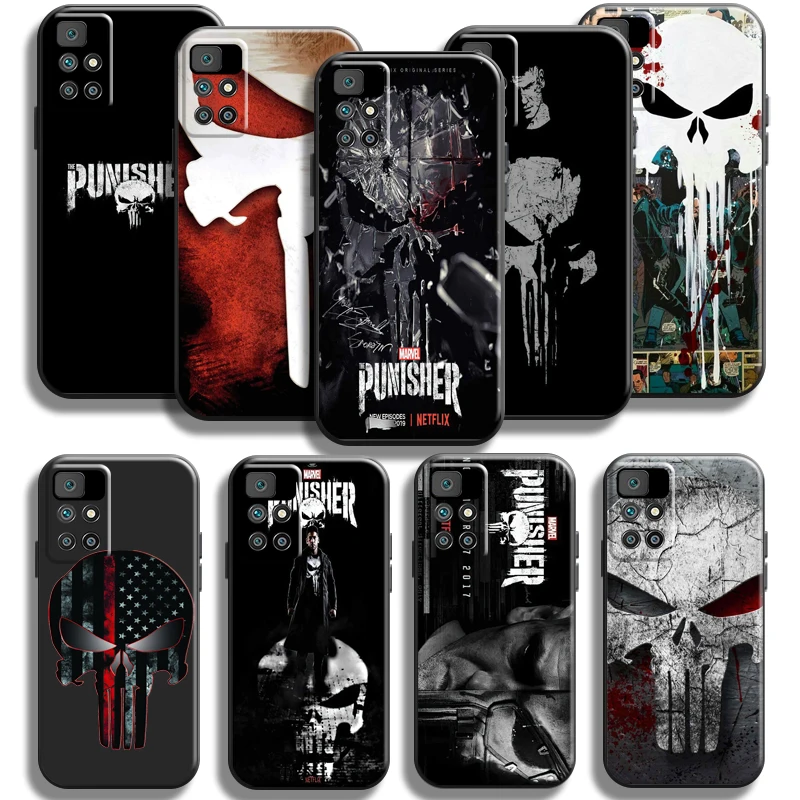 

Marvel Punisher Frank Castle Phone Case For Xiaomi Redmi 10 6.5 Inch Soft Carcasa Back Funda Black Coque Liquid Silicon
