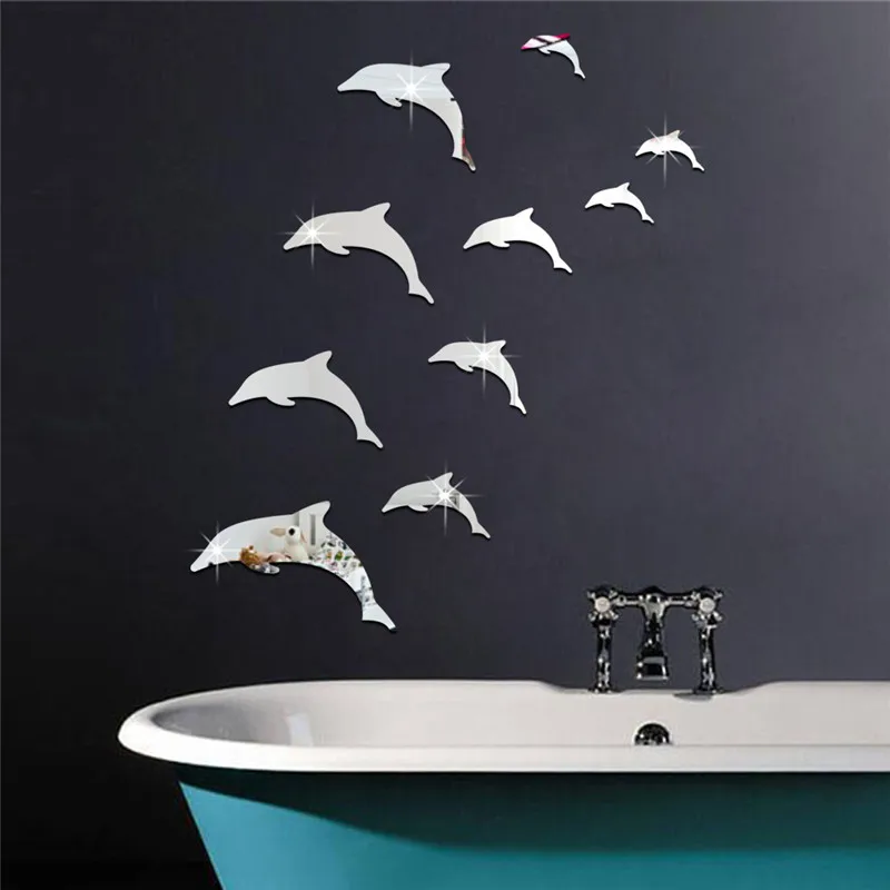 Wall Mirror Sticker Acrylic 3D Cute Dolphin Combination Mirror Effect Wall Sticker Decal Home Decor Bathroom Stickers Silver
Wall Mirror Sticker Acrylic 3D Cute Dolphin Combination Mirror Effect Wall Sticker Decal Home Decor Bathroom Stickers Silver