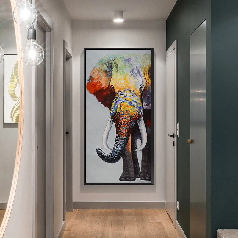 

Настенная живопись, постер на холсте и печать животных, картина с животными, постер с изображением слона масла для гостиной, домашний декор без рамки