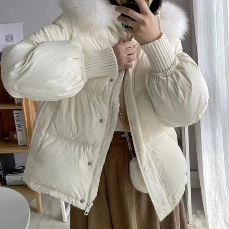 

Новинка 2023, пуховое хлопковое пальто, Женское зимнее короткое утепленное хлопковое пальто, Свободное пальто с хлебом, корейское хлопковое пальто для студентов, модное корейское пальто
