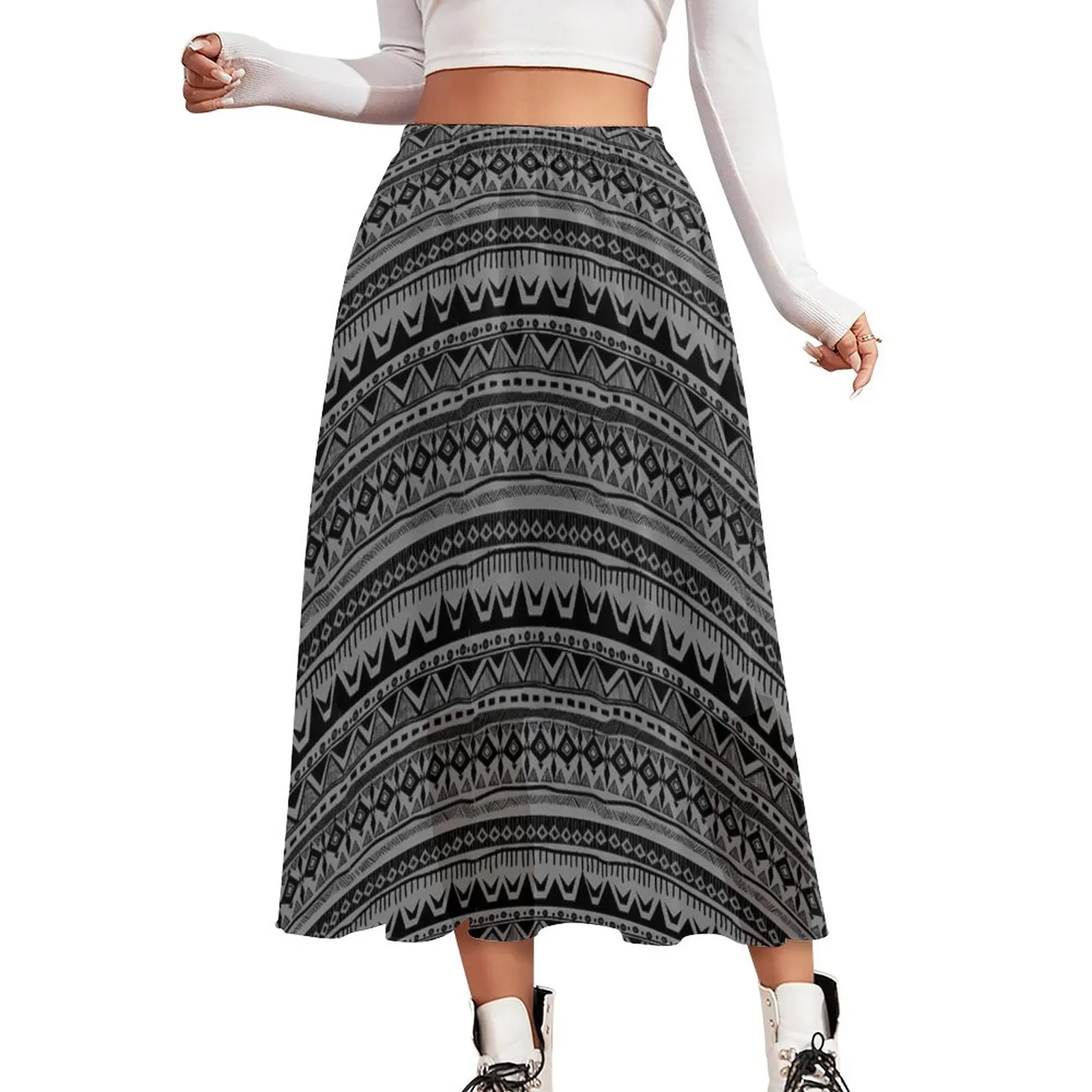 Tribal Print Skirt Black and Gray Streetwear Casual Skirts Cute A-line Skirt Womens Graphic Big Size Clothes
Tribal Print Skirt Black and Gray Streetwear Casual Skirts Cute A-line Skirt Womens Graphic Big Size Clothes