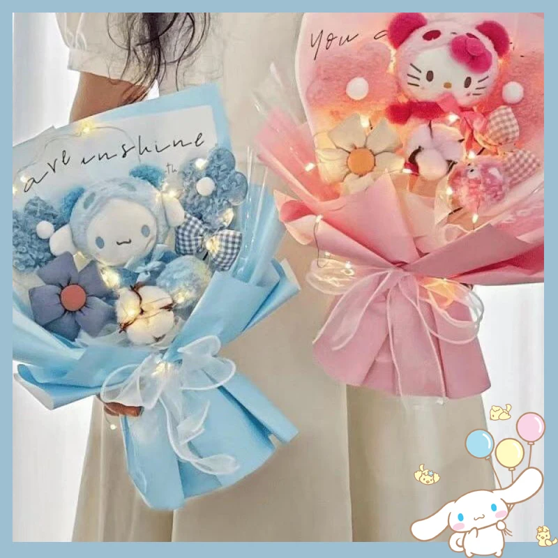 Sanrioed Plush Doll Flower Kawaii Kuromi Bouquet Cinnamorol Melody Plush Doll Toy Led Lights Girlfriend Valentine Christmas Gift
Sanrioed Plush Doll Flower Kawaii Kuromi Bouquet Cinnamorol Melody Plush Doll Toy Led Lights Girlfriend Valentine Christmas Gift