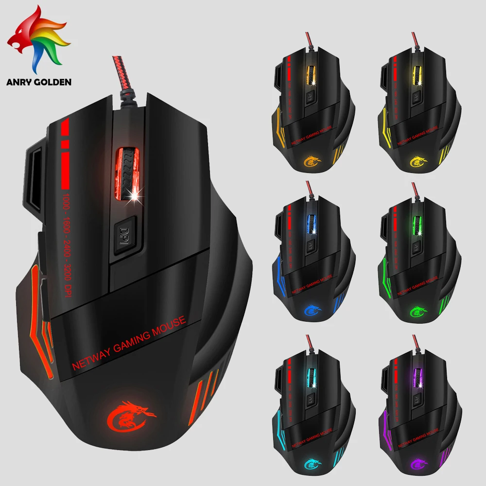 A868 RGB Wired Gaming Mouse Spectrum Backlit Ergonomic Mouse with 7 Backlight Modes Up to 3200 DPI for Windows PC Laptop Gamers
A868 RGB Wired Gaming Mouse Spectrum Backlit Ergonomic Mouse with 7 Backlight Modes Up to 3200 DPI for Windows PC Laptop Gamers