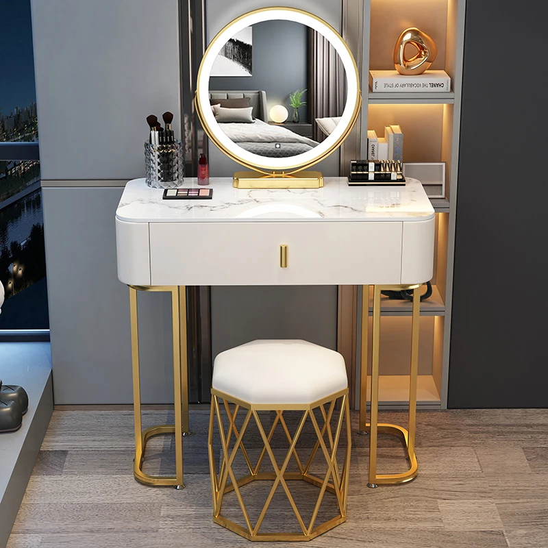 Nordic Makeup Vanity Table Luxury Led Mirror Set Vanity Table Chairs White Cabinet Tavolo Da Trucco Bedroom Furniture YY50VT
Nordic Makeup Vanity Table Luxury Led Mirror Set Vanity Table Chairs White Cabinet Tavolo Da Trucco Bedroom Furniture YY50VT