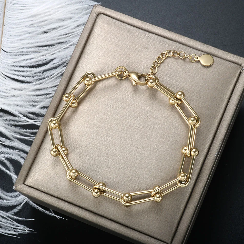 ZMFashion Punk Gold Color Silver Color Metal Thick U-shape Link Chain Blacelet For Women Men Trendy Party Boho Jewelry
ZMFashion Punk Gold Color Silver Color Metal Thick U-shape Link Chain Blacelet For Women Men Trendy Party Boho Jewelry