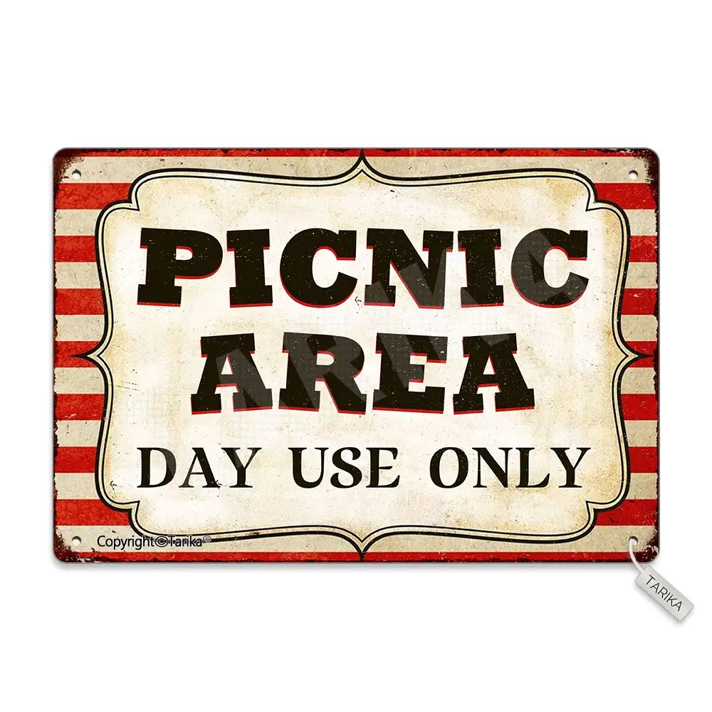 

Picnic Area Day Use Only Vintage Look Metal 8X12 Inch Decoration Plaque Sign for Home Kitchen Bathroom Farm Garden Garage Inspir