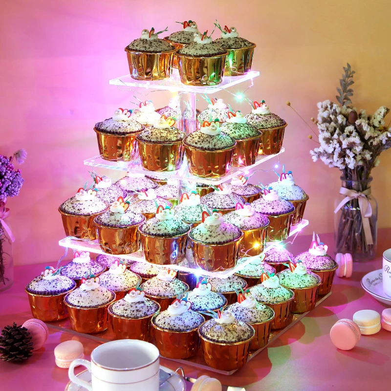 Pastry Stand 4 Tier Acrylic Cupcake Display Stand With Led String Lights Dessert Tree
Pastry Stand 4 Tier Acrylic Cupcake Display Stand With Led String Lights Dessert Tree