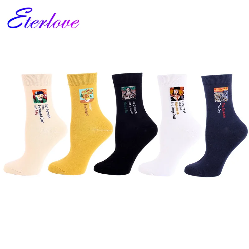 5 Pairs Dropshipping Women Art Van Gogh Socks With Print Retro Oil Painting Casual Sock Autumn Winter Funny Happy Cotton Socks
5 Pairs Dropshipping Women Art Van Gogh Socks With Print Retro Oil Painting Casual Sock Autumn Winter Funny Happy Cotton Socks