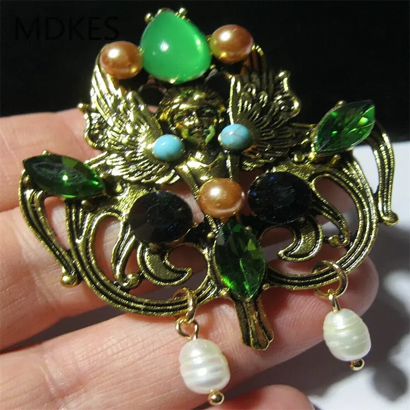 Винтажная зеленая Классическая Брошь в стиле барокко с пресноводным жемчугом, булавка с отверстиями для пальто, аксессуары для официального банкета и воротника унисекс
Винтажная зеленая Классическая Брошь в стиле барокко с пресноводным жемчугом, булавка с отверстиями для пальто, аксессуары для официального банкета и воротника унисекс