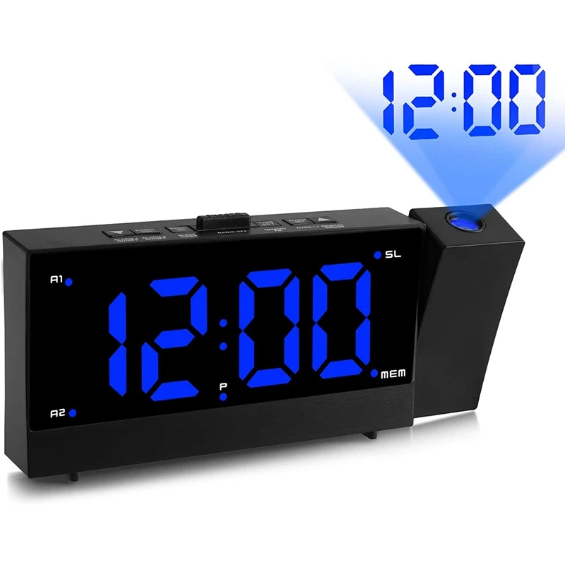 Projection Alarm Clock Large Digital 180 ° Rotatable Clock Dual Alarm With FM Radio Bedside 2 USB Charging Port
Projection Alarm Clock Large Digital 180 ° Rotatable Clock Dual Alarm With FM Radio Bedside 2 USB Charging Port