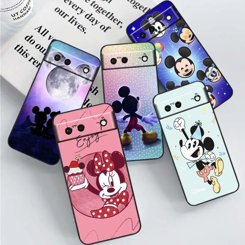 

Minnie Mickey Mouse Smart Phone Case For Google Pixel 8 7A 7 6 Pro 6A 5A 5 4 4A XL 5G Black Shell Soft TPU Cover Coque Capa