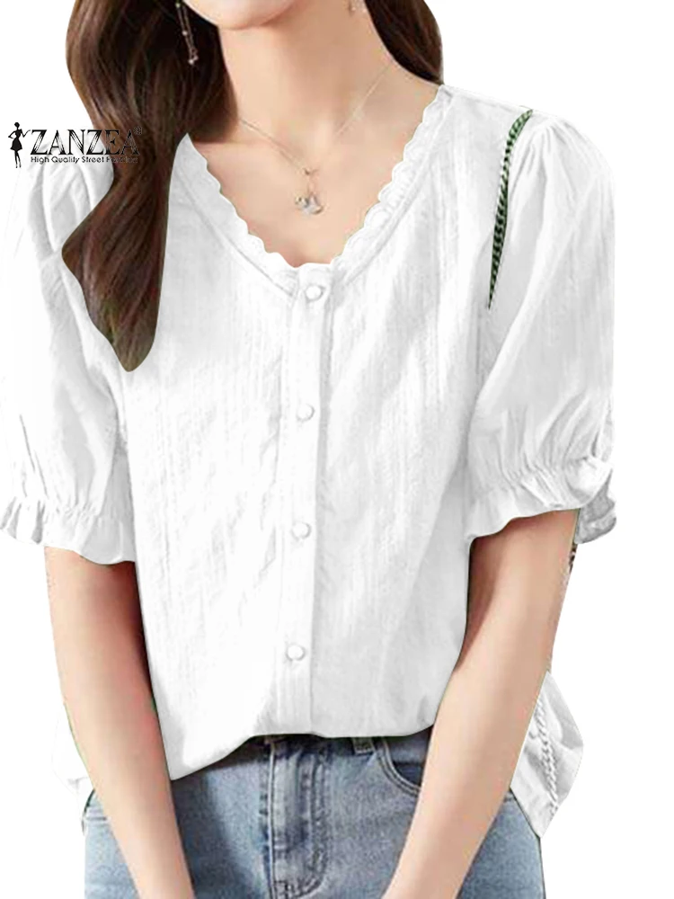 ZANZEA Fashion Causal Elegant Work Thin Shirt 2022 Summer Women Solid Blouse Blusas Short Sleeve V-Neck Button Tops Oversized
ZANZEA Fashion Causal Elegant Work Thin Shirt 2022 Summer Women Solid Blouse Blusas Short Sleeve V-Neck Button Tops Oversized
