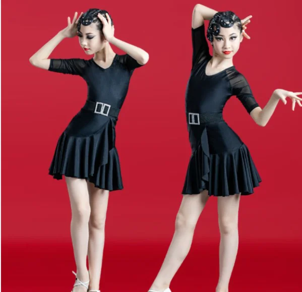 1pcs/lot children latin dancing dress girl black half sleeve cha cha latin dancing dress
1pcs/lot children latin dancing dress girl black half sleeve cha cha latin dancing dress
