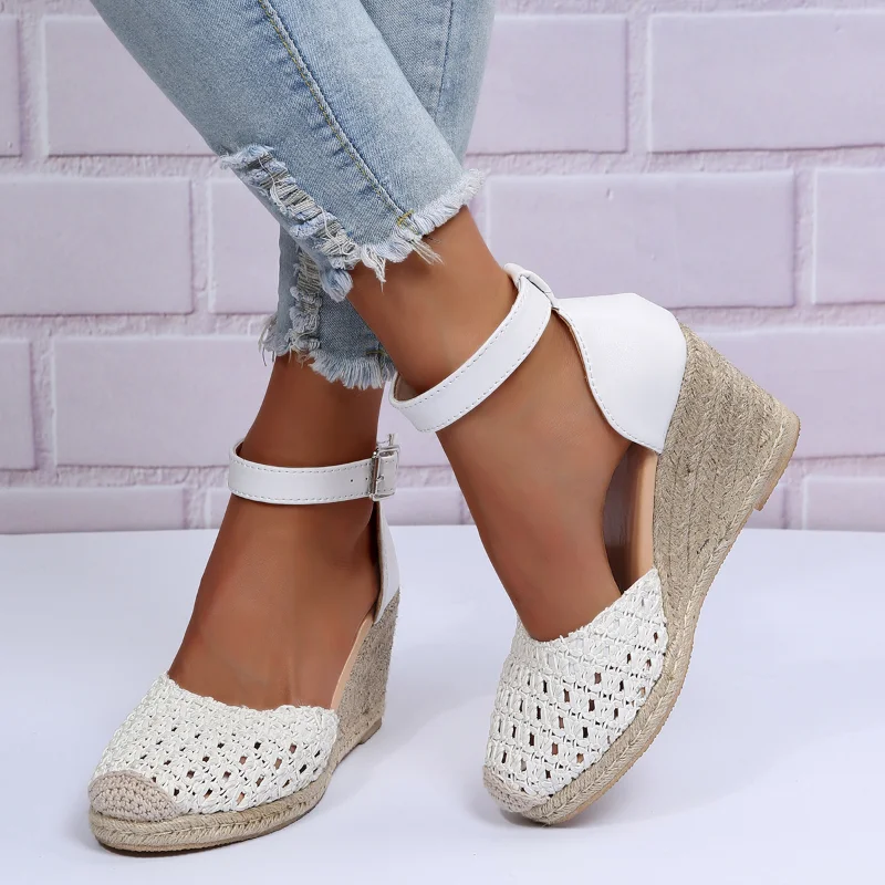 Handmade Wedge Sandals Woman Summer 2023 Rome Plus Size Round Head Belt Buckle Leisure Beach Vacation Shoes
Handmade Wedge Sandals Woman Summer 2023 Rome Plus Size Round Head Belt Buckle Leisure Beach Vacation Shoes