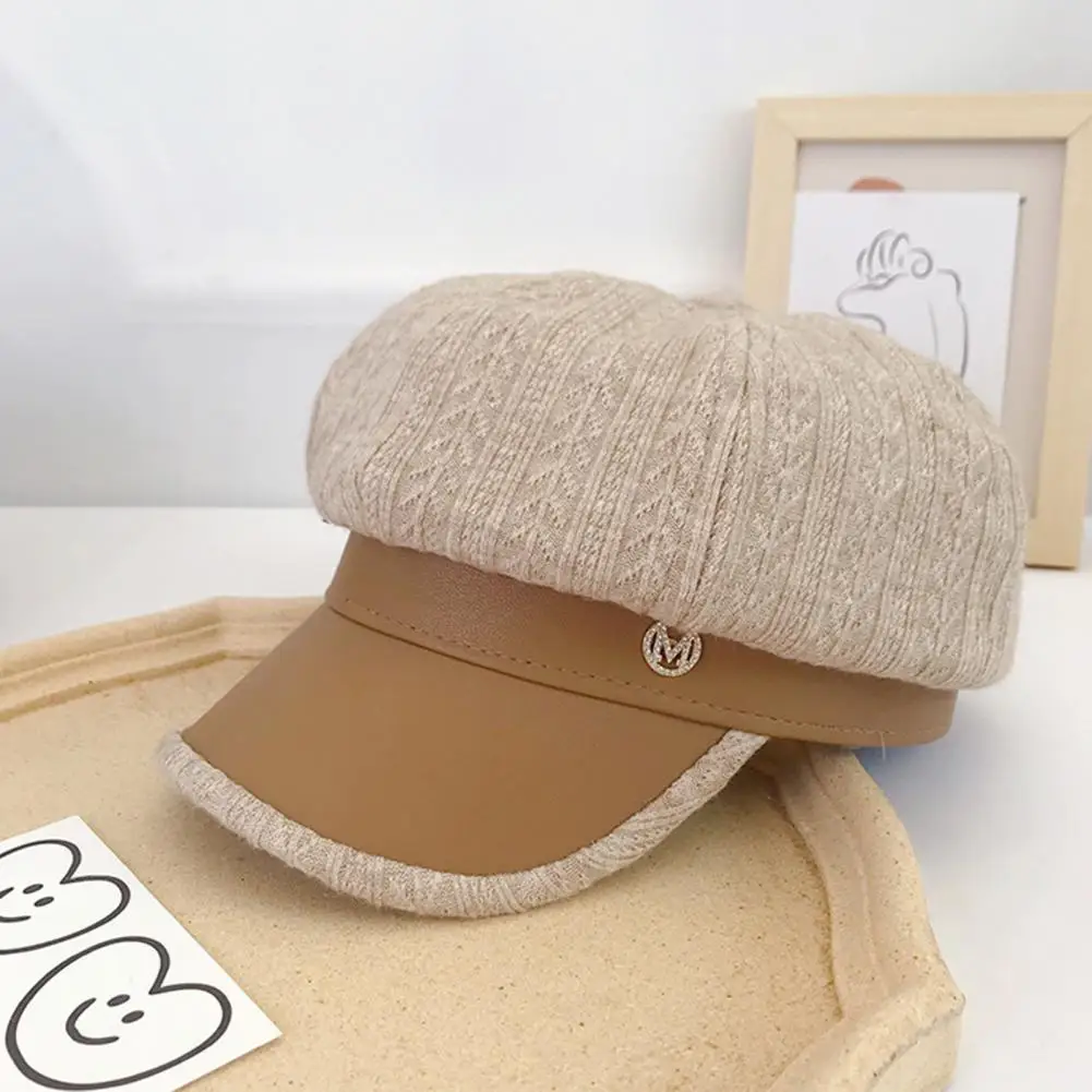Simple Cabbie Cap Faux Leather Splicing Comfortable Octagonal Cap Women Octagonal Newsboy Cabbie Painter Hat
Simple Cabbie Cap Faux Leather Splicing Comfortable Octagonal Cap Women Octagonal Newsboy Cabbie Painter Hat