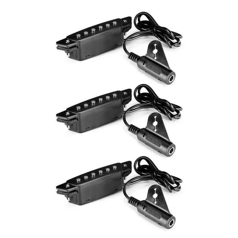 3X SH-85 Black 6 Hole Soundhole Pickup With Active Power Strap End-Pin Jack For Acoustic Guitar
3X SH-85 Black 6 Hole Soundhole Pickup With Active Power Strap End-Pin Jack For Acoustic Guitar