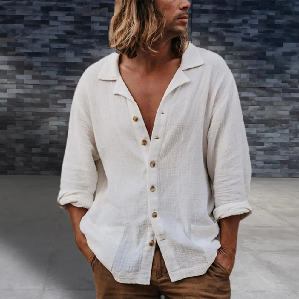 Thin Stylish Pure Color Men Tops Anti-pilling Fall Shirt Solid Color for Daily Wear
Thin Stylish Pure Color Men Tops Anti-pilling Fall Shirt Solid Color for Daily Wear