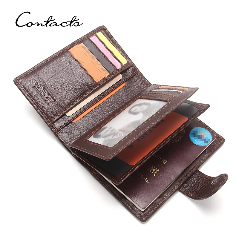 CONTACT'S Genuine Leather Passport Wallets for Men Luxury Brand Coin Purse Card Holder Passport Cover Money Clip Men's Wallet
CONTACT'S Genuine Leather Passport Wallets for Men Luxury Brand Coin Purse Card Holder Passport Cover Money Clip Men's Wallet