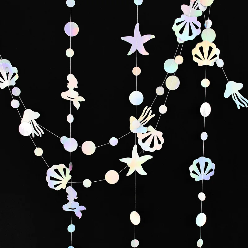 Laser Mermaid Banners Starfish Jellyfish Circle Paper Garland Under The Sea Birthday Party Baby Shower Ocean Theme Hanging Decor
Laser Mermaid Banners Starfish Jellyfish Circle Paper Garland Under The Sea Birthday Party Baby Shower Ocean Theme Hanging Decor