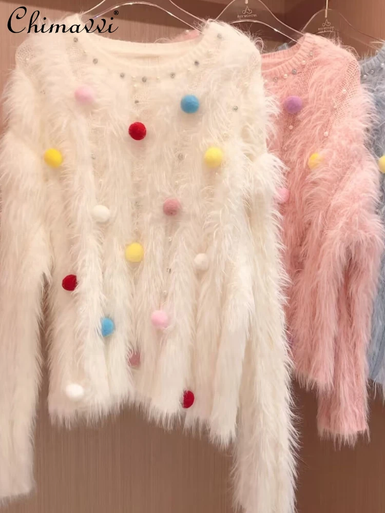 Sweet Fashion Long Sleeve Round Neck Women Knitwear 2023 Autumn and Winter Cute Casual Loose Beaded 3D Colorful Loose Pullovers
Sweet Fashion Long Sleeve Round Neck Women Knitwear 2023 Autumn and Winter Cute Casual Loose Beaded 3D Colorful Loose Pullovers