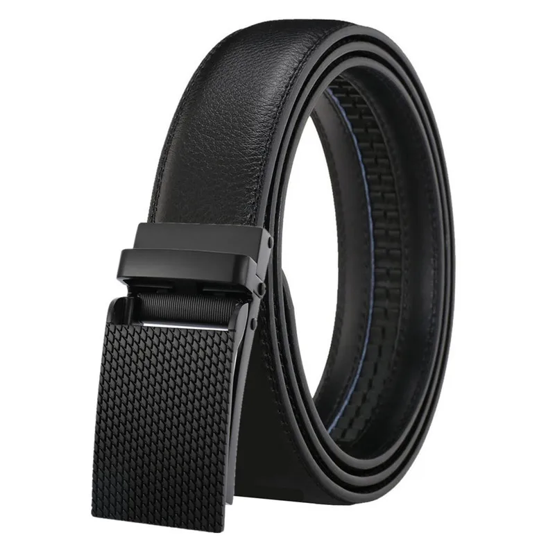 

Men's Genuine Leather Ratchet Belt Alloy Automatic Buckle High Quality Business Belts For Male 3.1cm Width Cowhide Waistband
