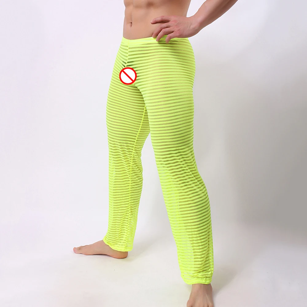 Sexy Men Sleepwear Pants See-Through Breathable Stripe Breathable Soft Pajamas Sleep Bottoms Trousers Homewear Underpants
Sexy Men Sleepwear Pants See-Through Breathable Stripe Breathable Soft Pajamas Sleep Bottoms Trousers Homewear Underpants