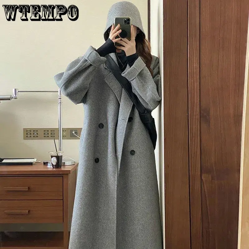Однотонные двубортные длинные пальто WTEMPO с отложным воротником, женские осенне-зимние теплые шерстяные куртки, Офисная Женская Повседневн...
Однотонные двубортные длинные пальто WTEMPO с отложным воротником, женские осенне-зимние теплые шерстяные куртки, Офисная Женская Повседневн...