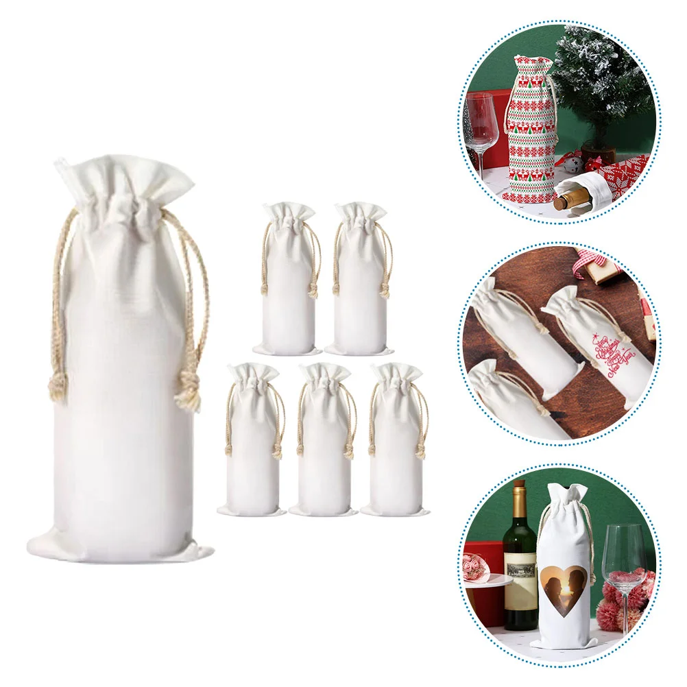 

6 Pcs Bag Bags Beam Port Reusable Gift Drawstring Convenient White Packing