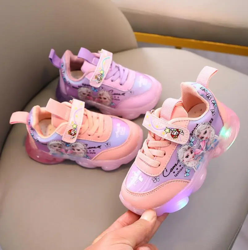 Disney New Cartoon Frozen Child Luminous Shoes Sneaker Brand footwear Girls Kids LED Flashing Shoes Baby Casual Shoes
Disney New Cartoon Frozen Child Luminous Shoes Sneaker Brand footwear Girls Kids LED Flashing Shoes Baby Casual Shoes