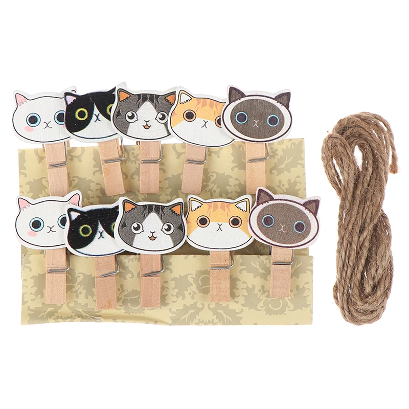 10 pcs/lot Cute Cartoon Cat Cute Wooden Paper Clips / Small Craft Photo Pegs
10 pcs/lot Cute Cartoon Cat Cute Wooden Paper Clips / Small Craft Photo Pegs